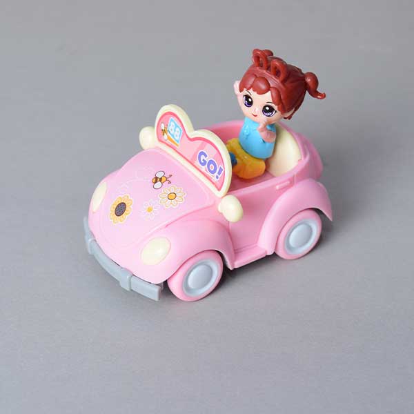 Cute Look Pull Back Doll Car Toy | Inertia Friction Baby Mini Car