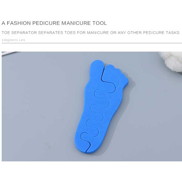 EVA Toe  Separator Fashion Style, Pedicure Tool Soft Foam Finger Divider Sponge Toe Separators  In Blue Color