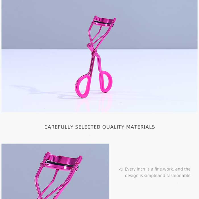 Electroplating  Eyelash Curler (Fuchsia Rose) Carbon steel plating silicone hand ring eyelashes (rose red)