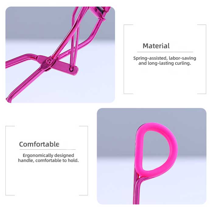 Electroplating  Eyelash Curler (Fuchsia Rose) Carbon steel plating silicone hand ring eyelashes (rose red)