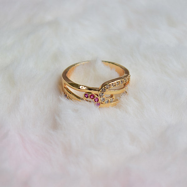 Ruby & Diamond Spinal Ring | Vintage Yellow Gold Engagement Ring (Size 17)