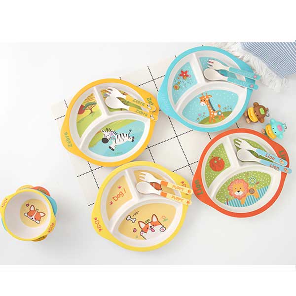 5-in-1 Bamboo Fibre Tableware Set 008-Doggy