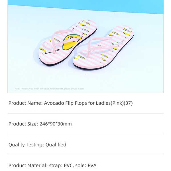 Avocado flip flops for ladies (Pink, 37)
