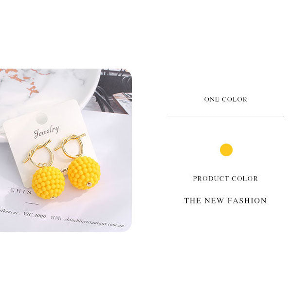 Fresh Style Yellow Dangle Earrings