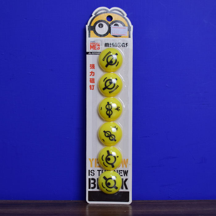 Minion Yellow Fridge Magnets Set Of 6 | Gift, Home, Kitchen Decoration (3cm)