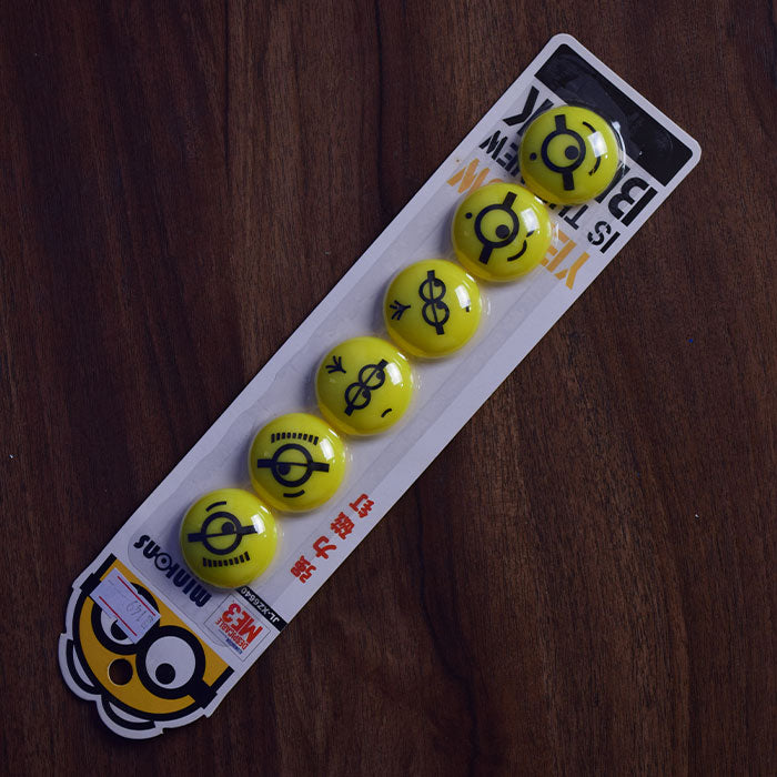Minion Yellow Fridge Magnets Set Of 6 | Gift, Home, Kitchen Decoration (3cm)