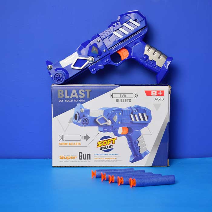 Kids Blaze Storm Manual Soft Bullet Gun (Blue) - Pack of 5