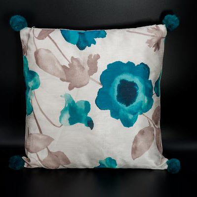 Silk printed Fabric with fancy tassels Sofa Cushion