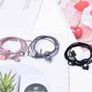 Unilateral leather silver steel beads