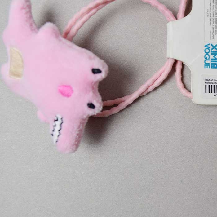 Cute Little Dinosaur Children's Rubber Band For Hairs With Pink Color And Blue Color And Safe Packaging