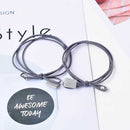 Unilateral leather silver steel beads