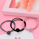 A simple wild high elastic pearl hair tie with a buckle pair of rubber bands