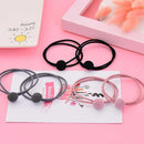 A simple wild high elastic pearl hair tie with a buckle pair of rubber bands