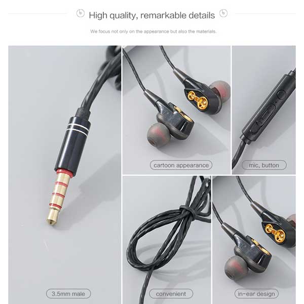 Dual Moving Coils Ultra High Quality Headphones UE800 (black gold)