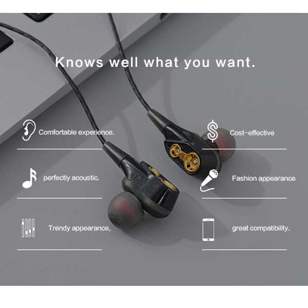 Dual Moving Coils Ultra High Quality Headphones UE800 (black gold))