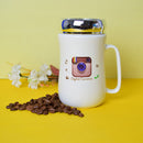 WhatsApp, Facebook, Instagram, YouTube Emoji Mug, Logo Marked White Color Ceramic Coffee Mug with Mirror Lid. (Price For 1 Piece)