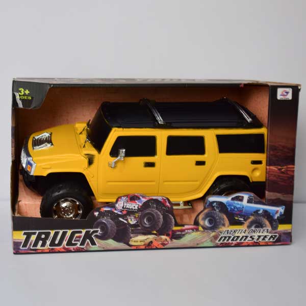 Pull Back Hummer Die Cast Truck Toys For Kids Friction Cars Die-Cast Cars Toys | Rust Red/Yellow/Green