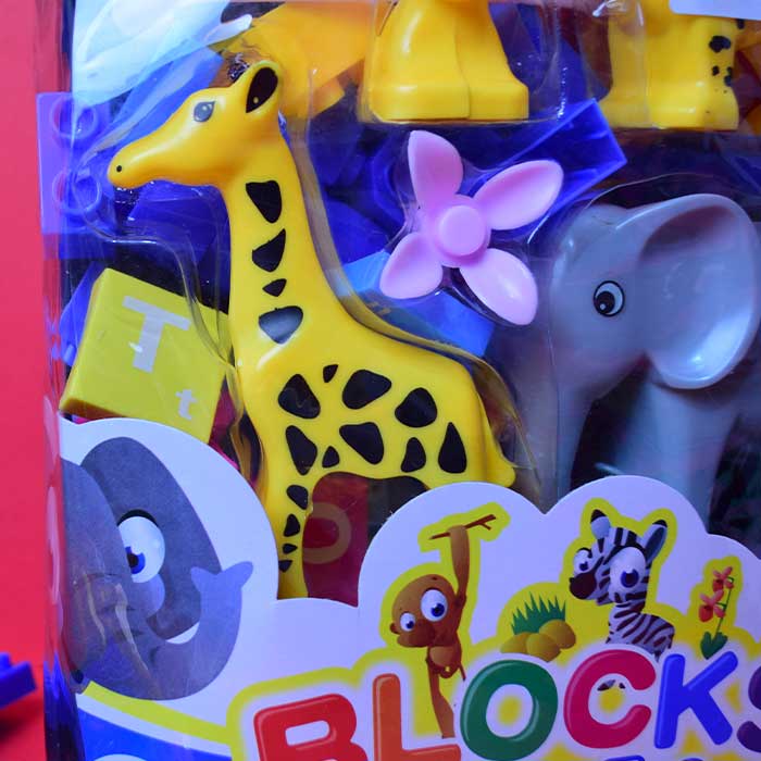 Happy Zoo Animal Building Blocks | Kids Learning Blocks About Jungle & Animals (30 pcs - small size)