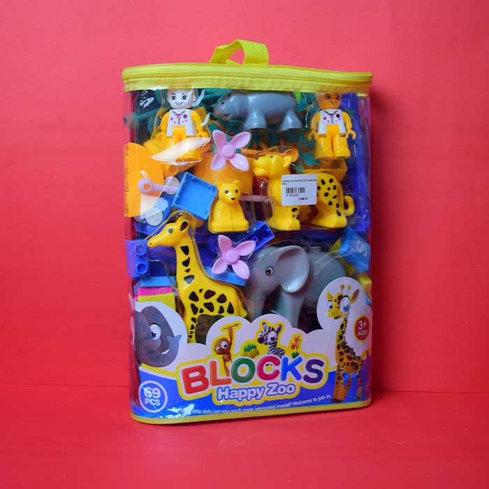 Happy Zoo Animal Building Blocks | Kids Learning Blocks About Jungle & Animals (30 pcs - small size)