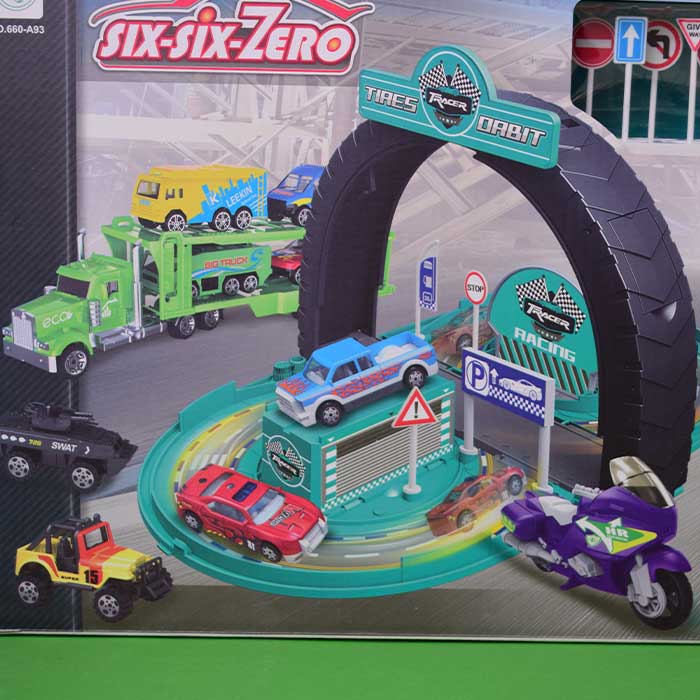 Six Six Zero Orbital Panoramic Display Alloy Car | Racing Tires Orbit Full Set Pack | Diecast Car Race Track