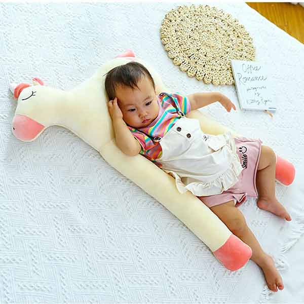 High Quality 2 Sided Support Baby Head Shaper Sleeping Pillow Comfortable and Cozy Super Soft Creative Long Leg Baby Sleeping Pillow With Blanket , Relax Baby Protector Sleeping Pillow.