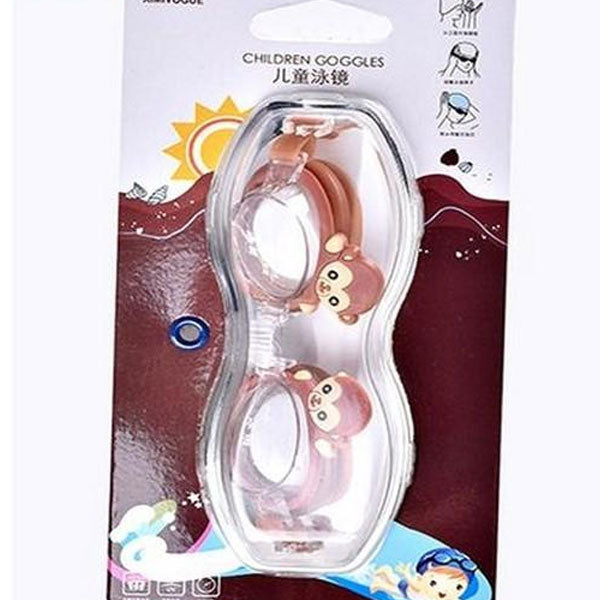 Lovely Kids Cute Swimming Goggles- Monkey- Brown