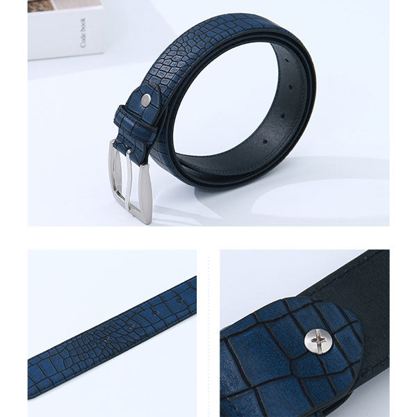 Men’s Stone Pattern Belt – Royal Blue