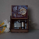 Hand Crank Music Box, Creative Antique Carved Wooden Music Box Crafts for Kids Christmas Birthday Gift Decoration