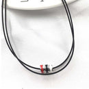 Black short circle necklace