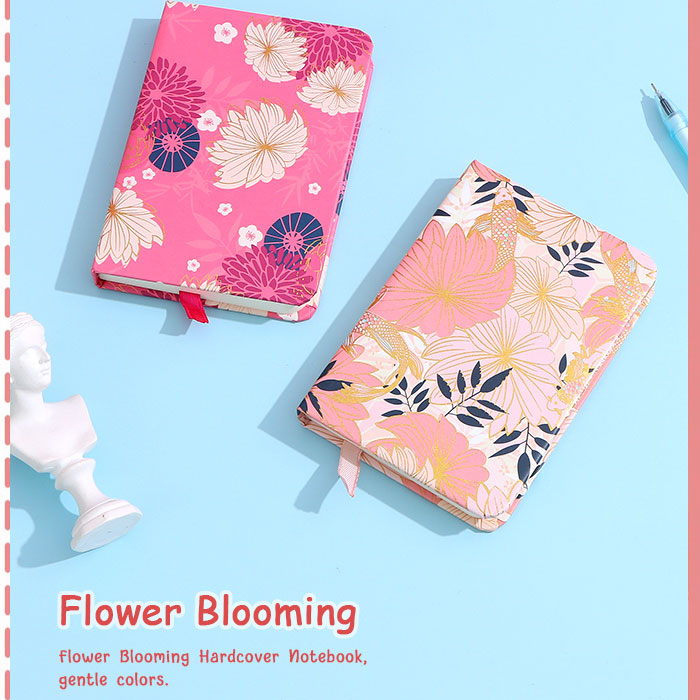 Flower Blooming Hardcover Notebook A7 96 Sheets