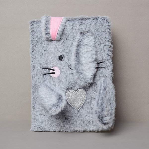 Cute Cartoon Character Note Book With Soft Plush Feather,  Writing Book for Kids Girls And Boys. (Price For 1 Piece).