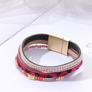 Purple Layered Beads Tassel Bracelet