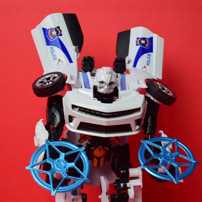 Police Car Transformation Alloy Deformation Robot | 2 In 1 Car Model Vehicle Boys Toys Gift