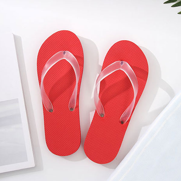 Simple Style Solid Color Flip Flops for Women (Red)(37/38)