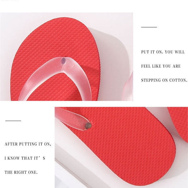 Simple Style Solid Color Flip Flops for Women (Red)(37/38)