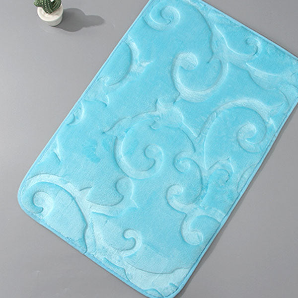 Solid Color Auspicious Cloud Pattern Heat-Pressing Carpet (Blue)