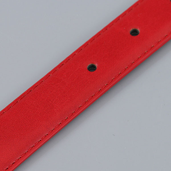 Solid Color Women PU Belt with Single Prong Buckle
