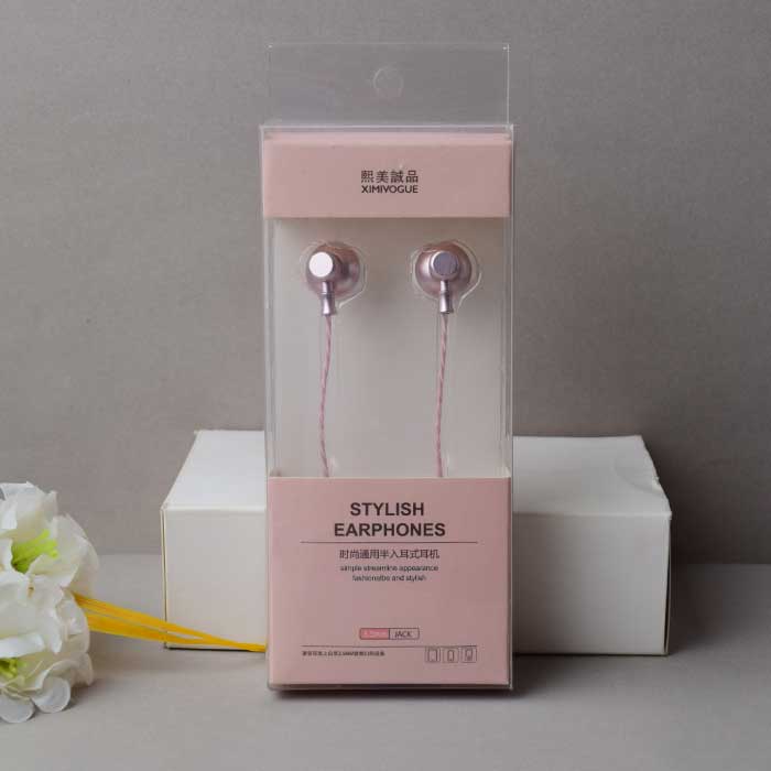 Fashion universal half-in-ear headphones - rose gold