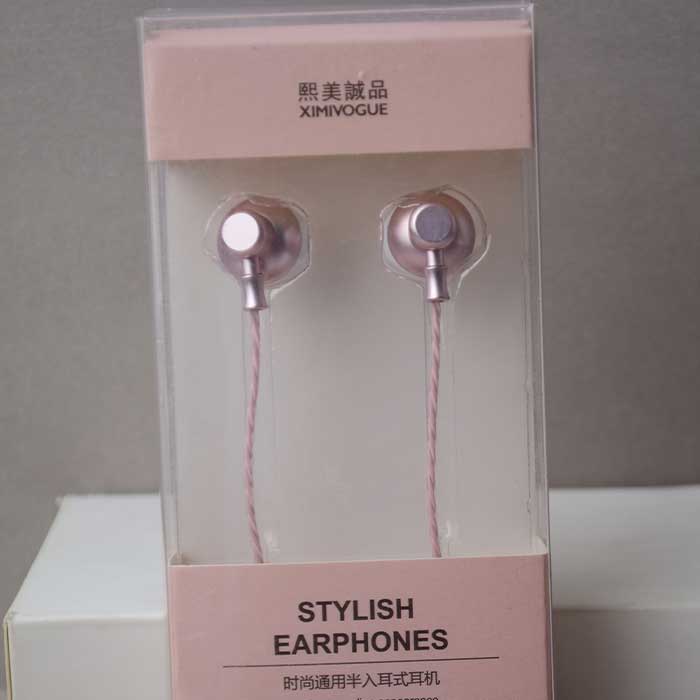 Fashion universal half-in-ear headphones - rose gold