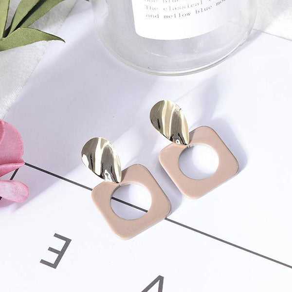 Stylish Hollowed-Out Square Dangle Earrings