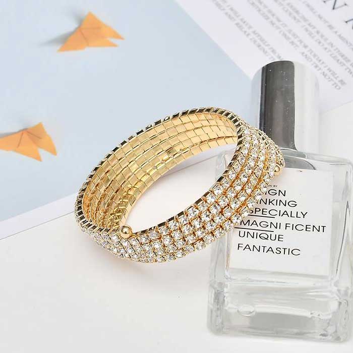 Full Diamond Bracelet In Golden Color For Fashionable Girls