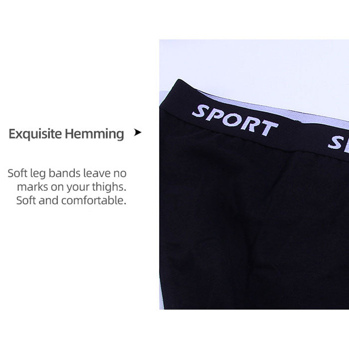 Sports Solid Color Briefs for Men (Black) (XL)