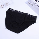 Sports Solid Color Briefs for Men (Black)(M)
