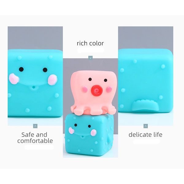 Silicone Happy Cube Bath Dabbling Toy TL934 - Dolphin and Octopus 