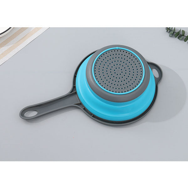 Collapsible Colander with Handle (Blue)