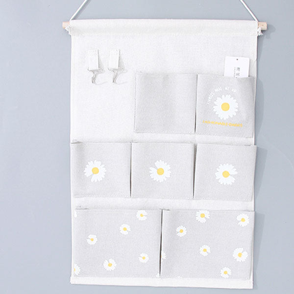 Fresh-Look Daisy Organiser with 7 Pockets and 2 Clips