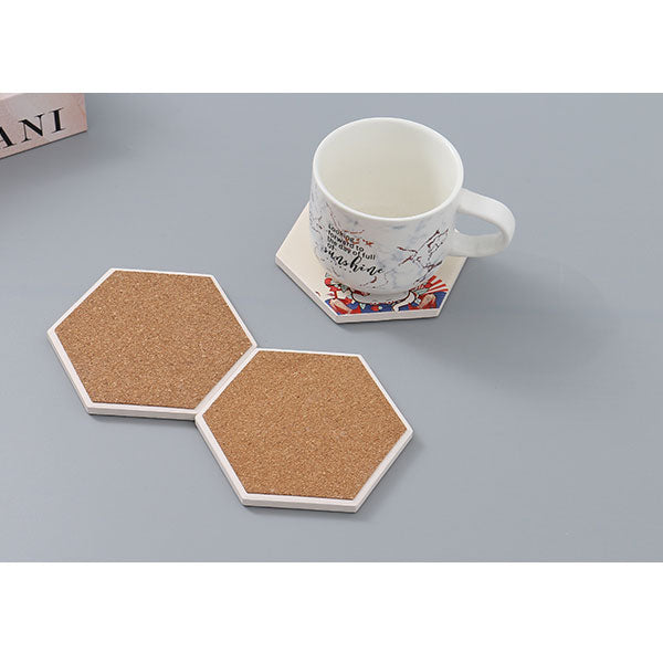 Diatomite Fortune Cat Hexagon Drink Coaster (Price For 1 Piece)