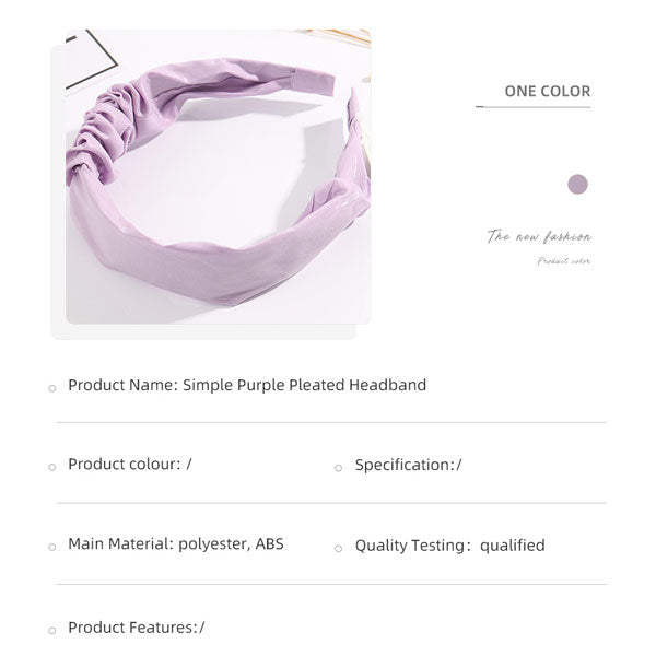Simple Purple Pleated Headband