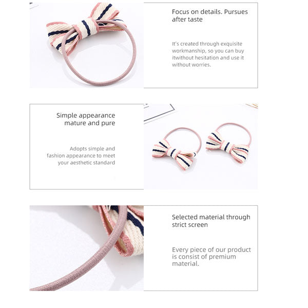 Lovely Stripes Bow Hair Ties