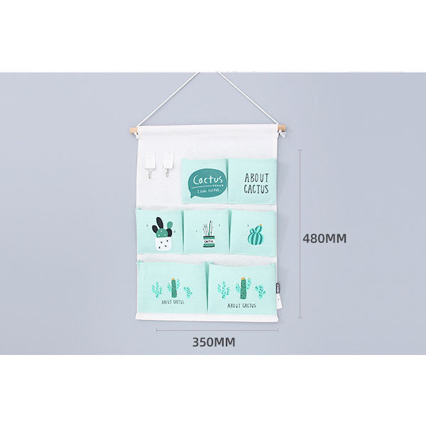 Fresh Cactus Over the Door Hanging Organizer with 7 Pockets